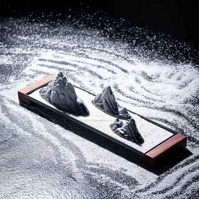 新F8756T6S中式创枯山水沙微观意陶瓷桌景面小摆件家居室内禅意假