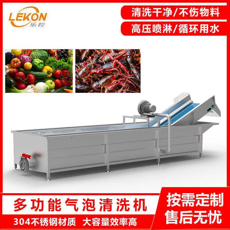 商用果蔬清洗机多功能高压气泡洗菜机预制菜加工清洗风干线厂家