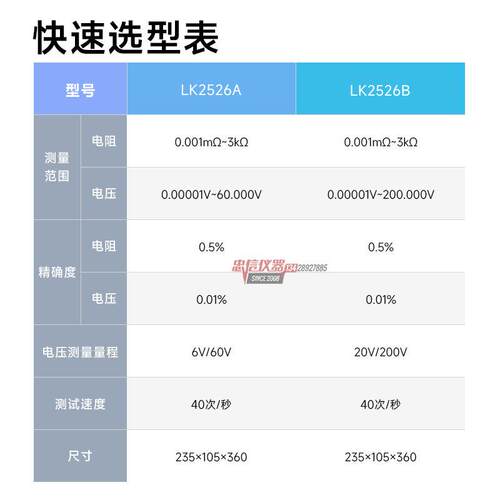 蓝科LK2526B高精度电池内阻仪LK2526A电池电压电阻综合仪