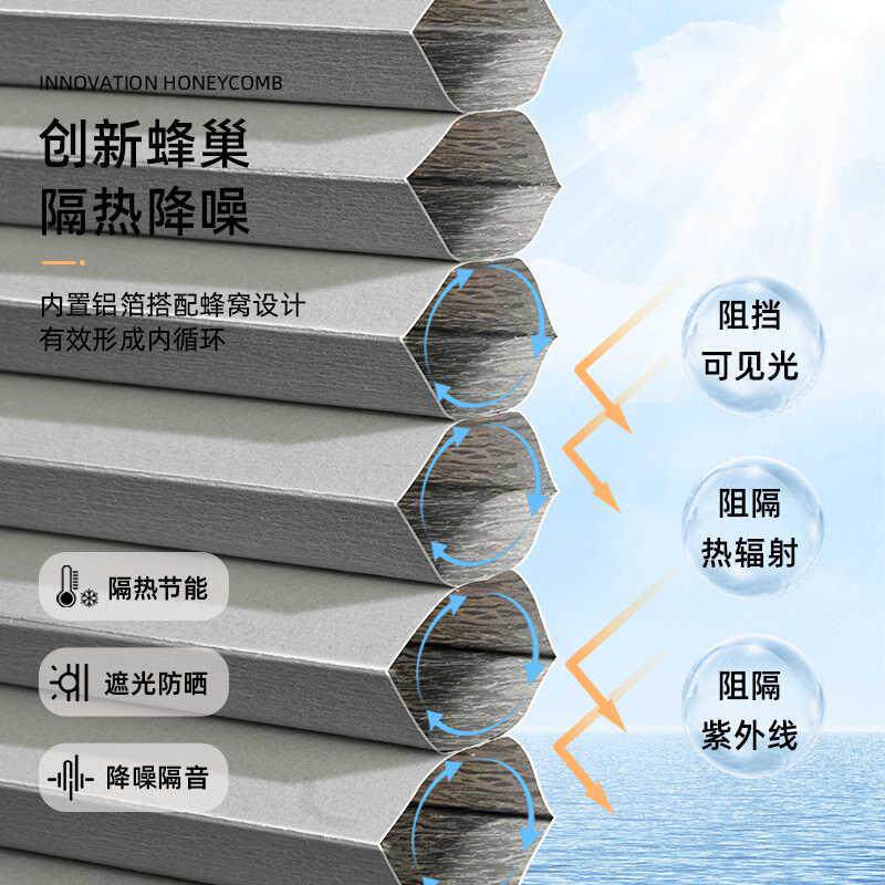 电动天窗蜂巢帘成品阳光房顶帘遮阳隔热防晒玻璃顶全遮光天棚帘