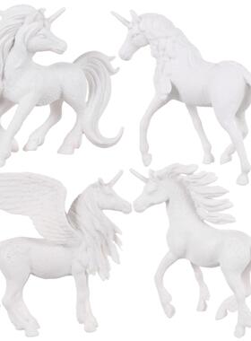 4 Pcs Coloring White Embryo and Crafts for Kids Unicorn Toy