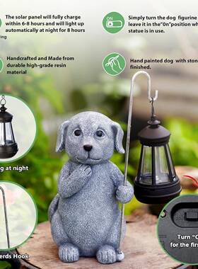 跨境可爱动物提灯摆件太阳能户外花园庭院创意场景装饰temu热销