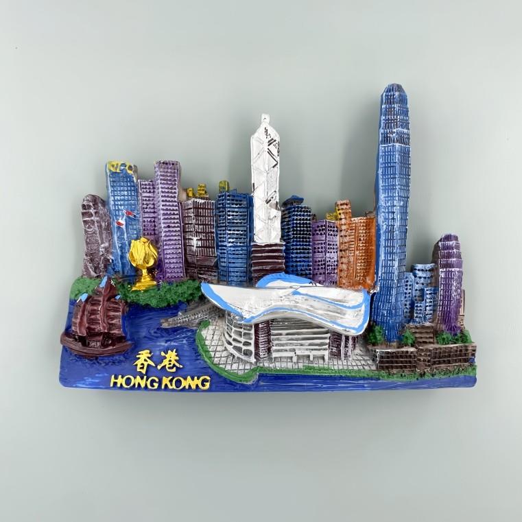 香港创意手工彩绘立体维多利亚会展中心装饰旅游纪念品磁铁冰箱贴