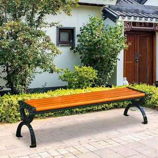 公园长椅子靠背椅加厚防腐木公园椅户外休闲长椅实木座椅带靠背
