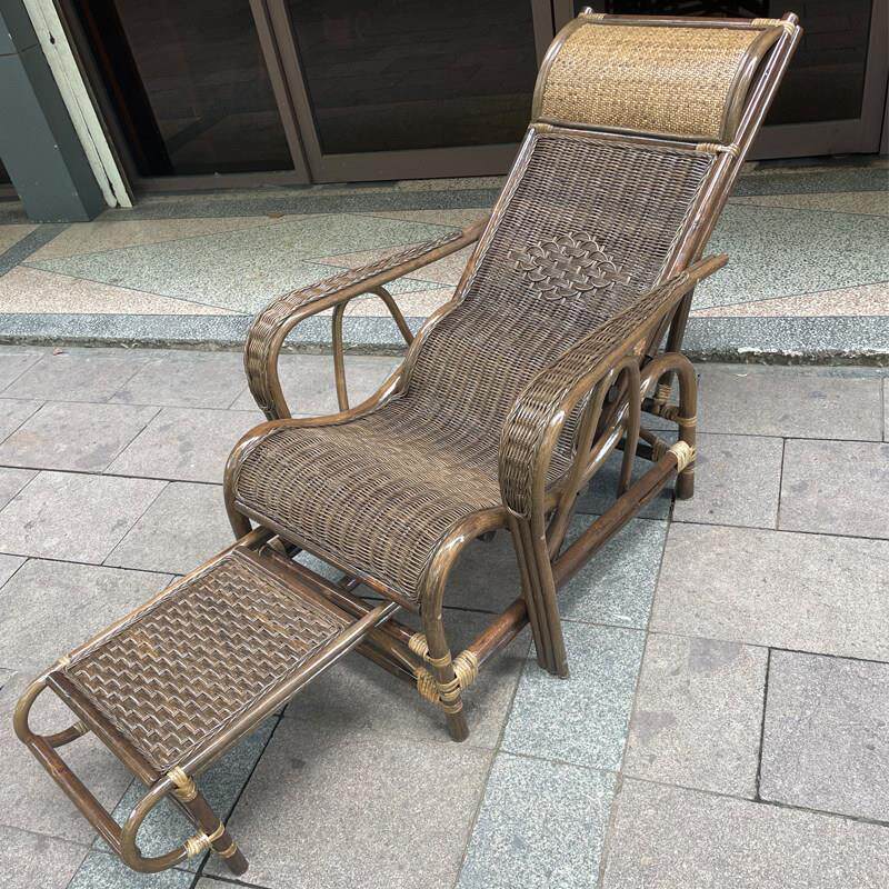 厂家直销天然老式躺椅休闲纯手工编织真藤印尼藤午休老人藤躺椅子