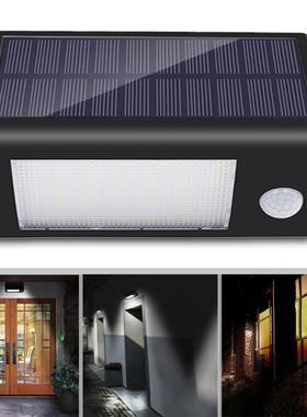 太阳能灯28LED壁灯人体感应LED户外园林防雨庭院灯景观灯太阳能板