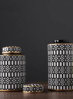 厂直销现代简家约黑白陶瓷花瓶摆摆客厅酒柜件家居设装饰CRZ品陶