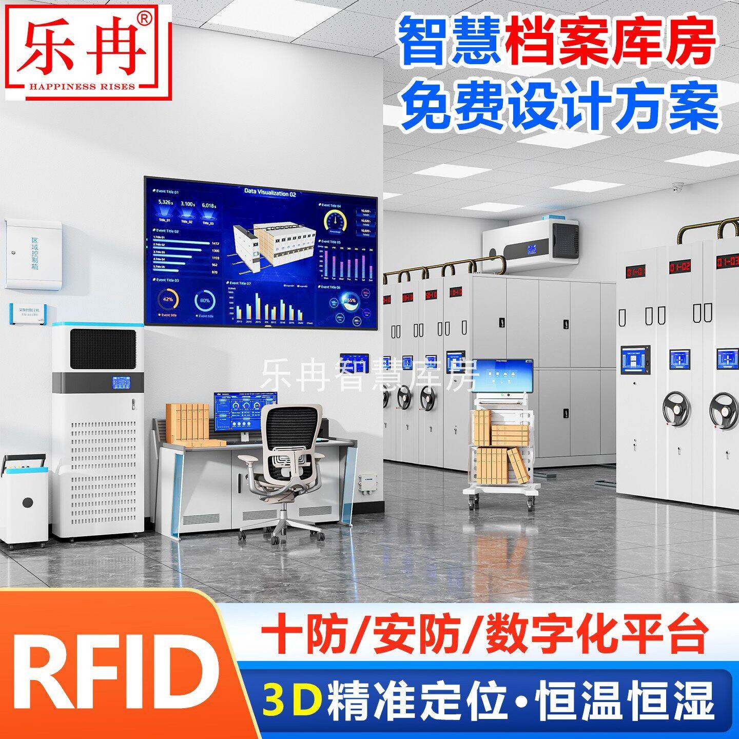 智慧档案室智能库房密集柜环境控制十防建设恒温恒湿档案馆密集架