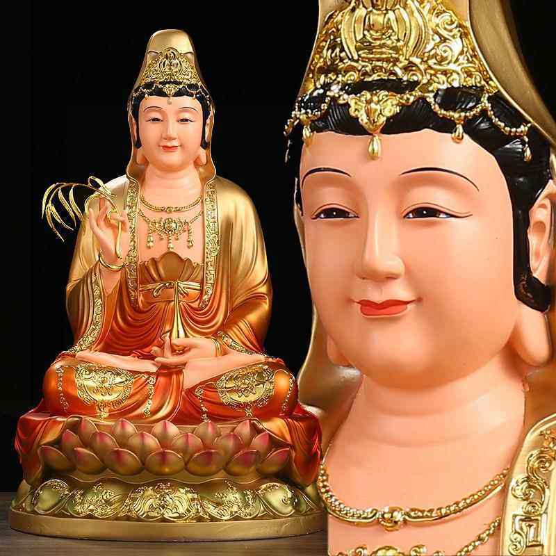 观世音菩萨观音佛像摆件居家供奉家用树脂南海观音树脂神像保平安