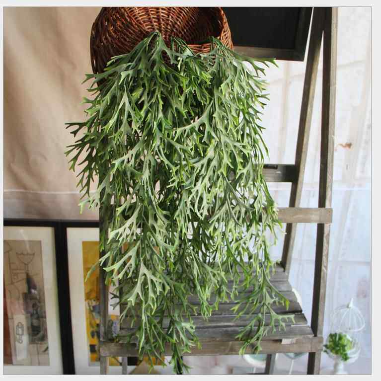 新款直销仿真植物鹿角叶吊藤 仿真花 鹿角草 挂壁假花绢花室内仿