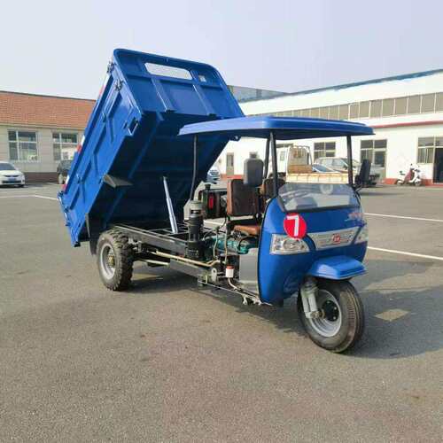 外贸农用三轮车新款液压自卸简易棚自卸车矿用柴油22马 力翻斗车