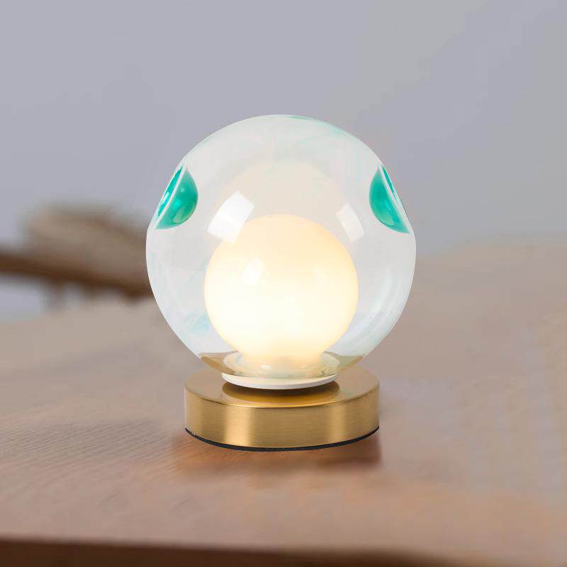 现代简约台灯床头高级感个性玻璃卧室小夜灯酒吧创意氛围装饰台灯