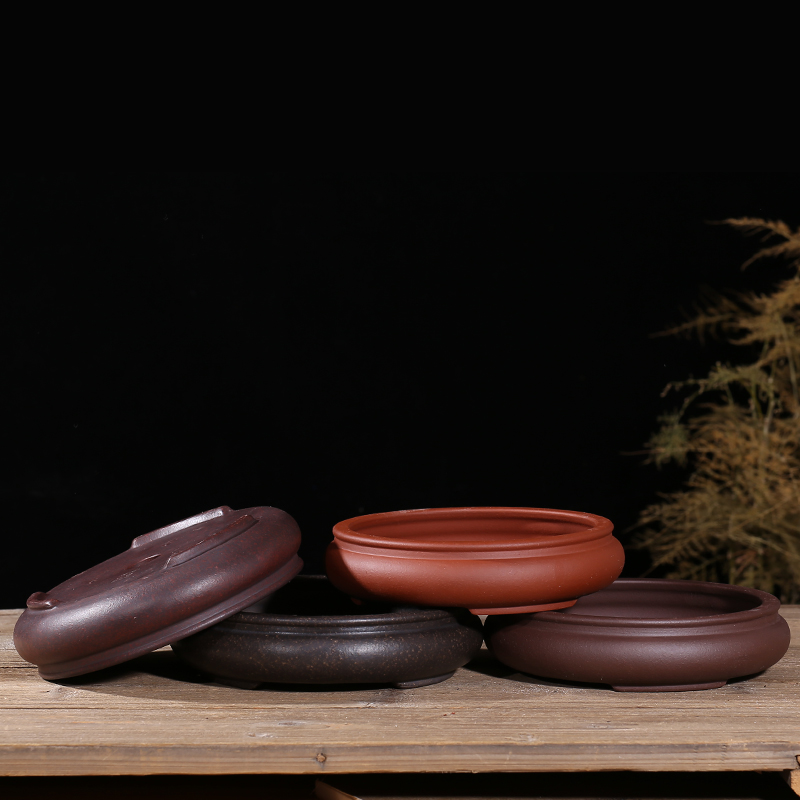 宜兴紫砂花盆多肉菖蒲文竹盆景花盆桌面中小花盆绿植花卉植物花盆