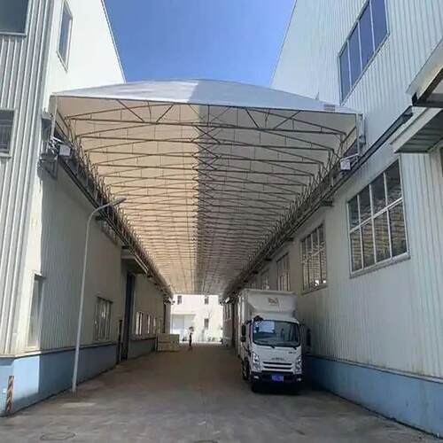 轨道电动推拉蓬户外电动雨篷电动活动推拉雨棚移动架空遮阳棚厂房