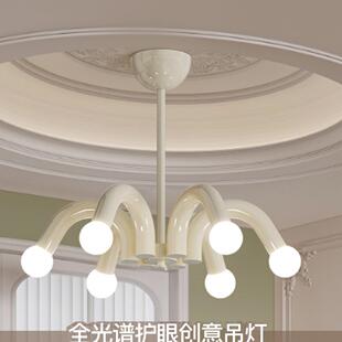 法式 中古卧室吊灯现代简约女孩儿童房间灯具创意客厅餐厅魔豆吊灯
