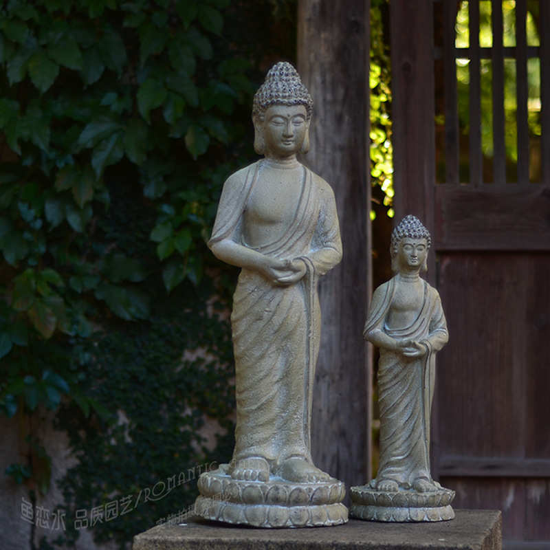 晓院花园新中式站佛坐佛户外庭院禅意景观花园家居装饰品客栈摆件