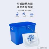 商用特大地拖桶长方形带轮移动户外清洁桶家用老式 手压挤水拖把桶