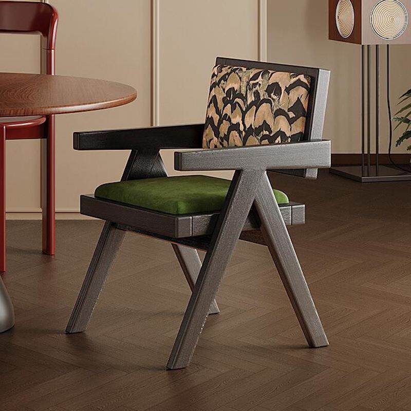 法式复古餐椅中古风轻奢实木椅子新款高级感靠背餐桌椅家用椅子