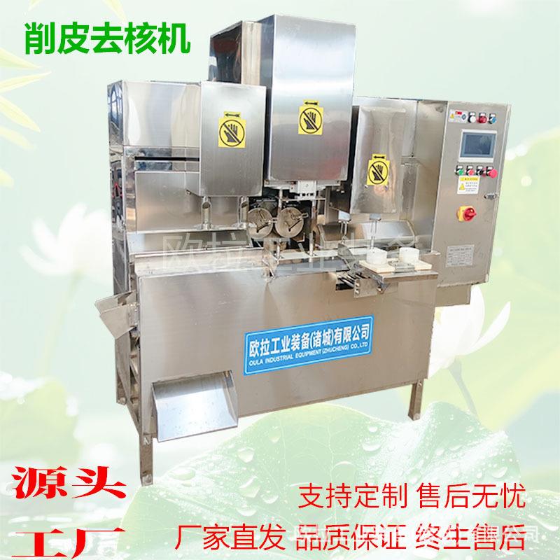 果蔬全自动去皮去核加工生产线 四工位黄桃削皮去核分瓣设备