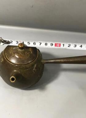 品20250918铜器工艺厂家古黄铜鱼跃龙茶壶门摆件水壶酒壶家仿居装