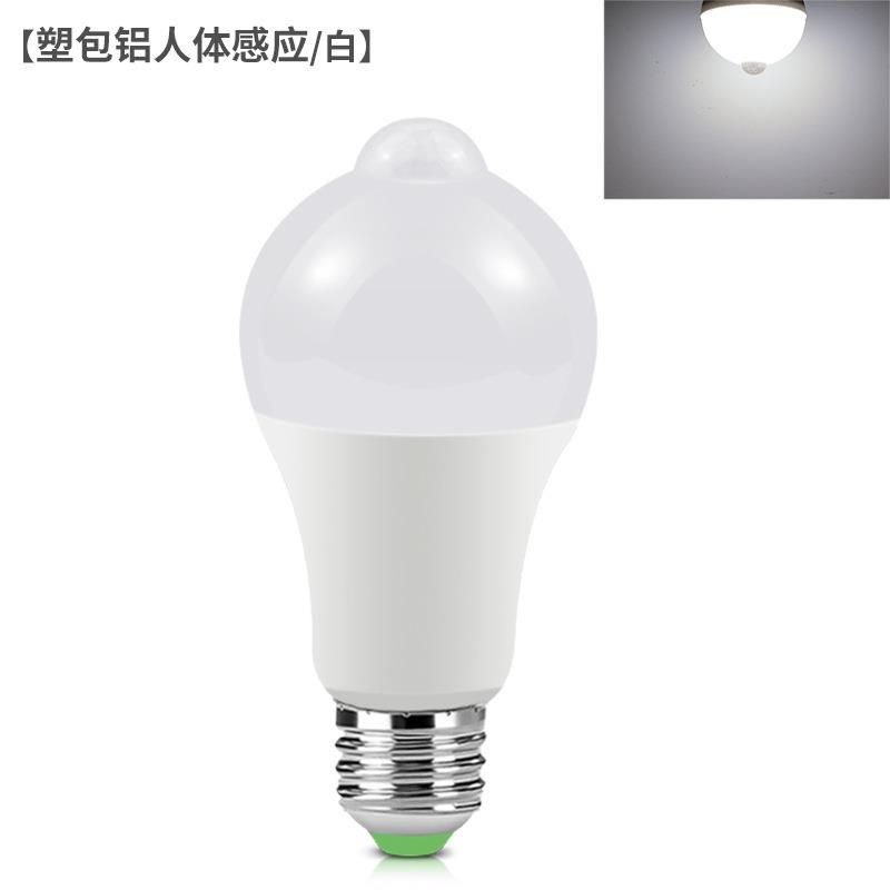 新款直销LED人体感应灯泡E27螺口B22卡口人体红外线智能灯走廊楼图片
