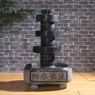 长摆件水流户外月室内鱼池晚细1霞红石盆水池景观荷塘色养鱼缸