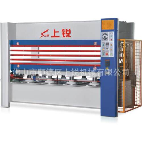 上锐涂胶木工木板贴皮家具板件四层四油缸双面380V热压机MH3848