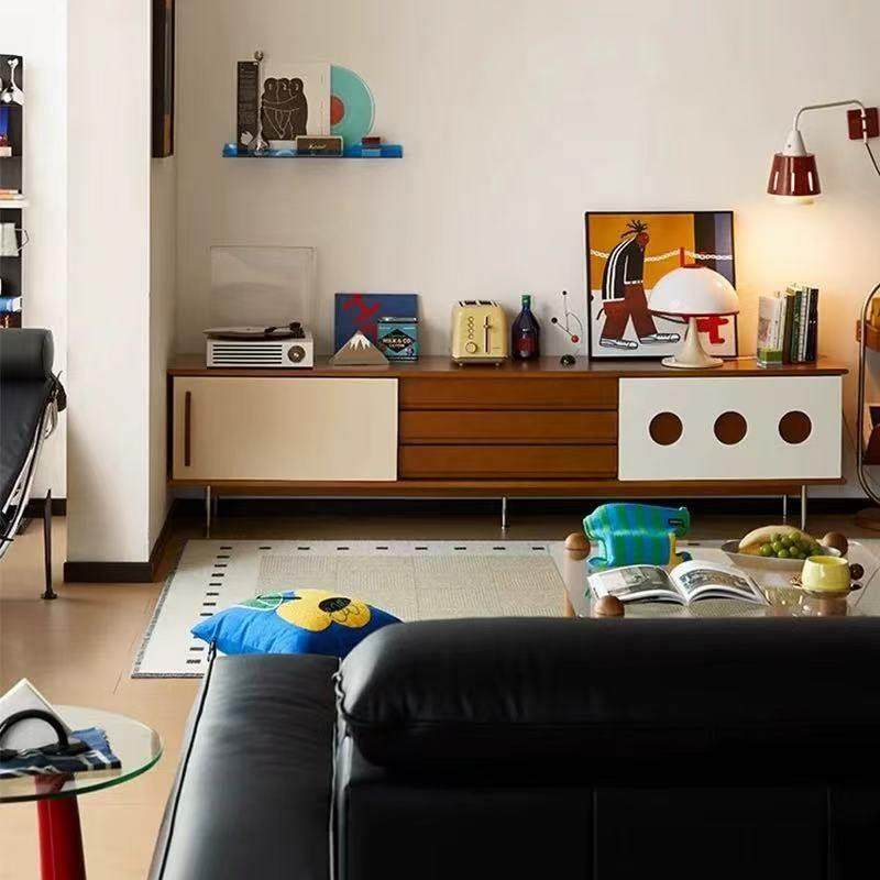 覆古实木电视柜北欧覆古客厅家用收纳现代小户型简约拼色电视机柜,住宅家具,电视柜,淘宝优惠券,粉丝福利购,淘宝优惠卷