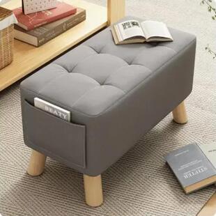 长款布艺小凳子家用门口换鞋凳 ins风脚凳客厅茶几凳矮凳简约板凳