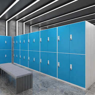 彩色员工更衣柜铁皮柜健身房存包柜浴室换衣柜感应锁密码 锁储物柜