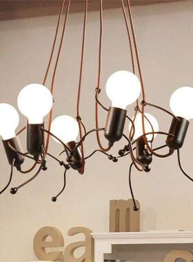 Little Man Hanging Lamp E27 Iron Swing Pendant Light