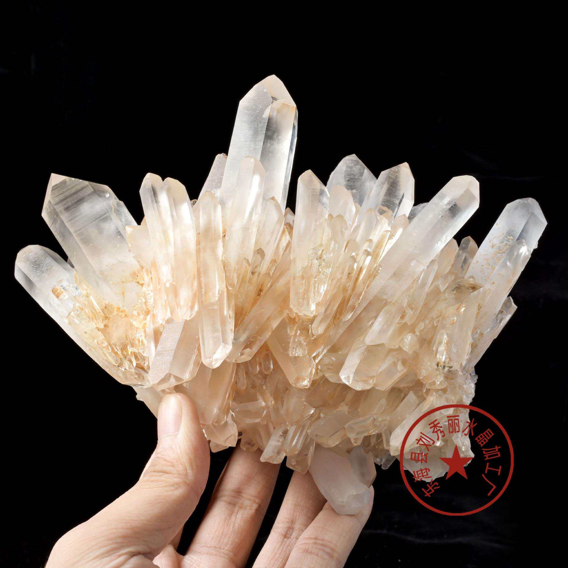 优质天然水晶大块晶簇风水能量石白水晶晶簇消磁净化办公桌面摆件