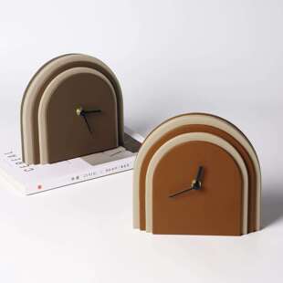 饰品摆件 转角高级感皮革钟表书柜装 桌面摆台式 时钟挂墙2026新款