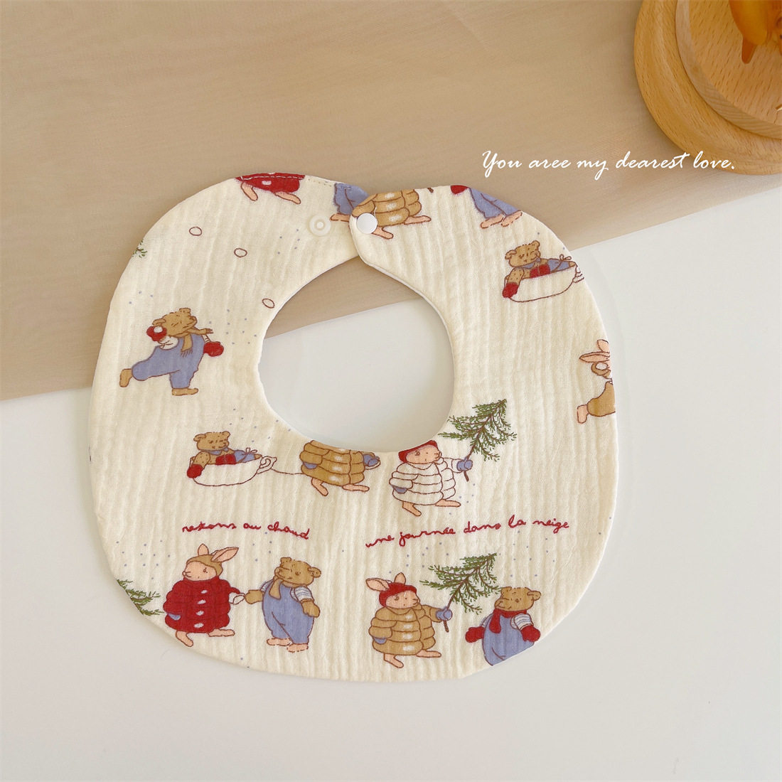 婴儿棉纱布围嘴宝宝口水巾新生儿围兜吸水防吐奶超软围脖秋冬