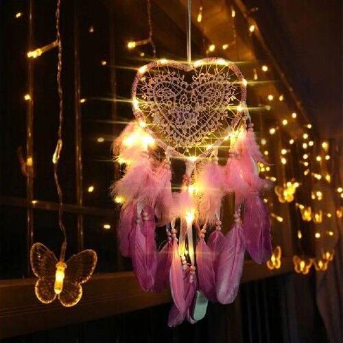 Love Heart Dream Catcher Pendant Feather Car Decor Pendant