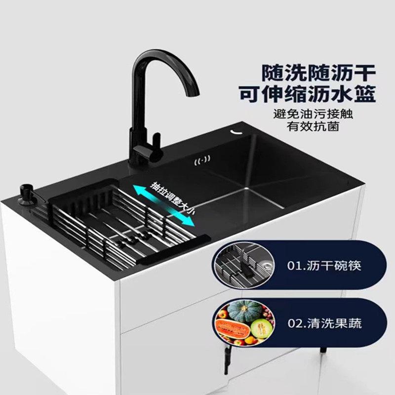 厨房不锈钢洗菜盆洗碗池大单水槽柜一体洗手池家用出租房简易橱柜