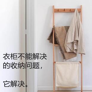实木落地PFT卧墙室衣架靠床窄头夹缝挂服衣架临时放衣次净隔夜收