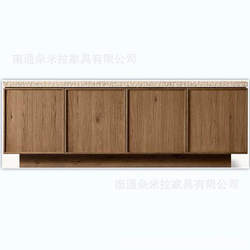RH美式实木高端豪华餐边柜餐厅餐具柜储物柜桌面大理石设计