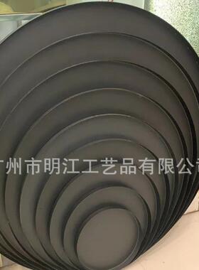 简约现代铁艺直边圆盘酒店餐桌摆花新中式微景观托盘仿真花造景盘