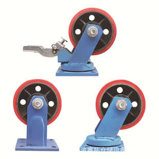 定制款 铁芯聚氨酯pu轮超重型脚轮高载重万向轮仓库物料车刹车轮子