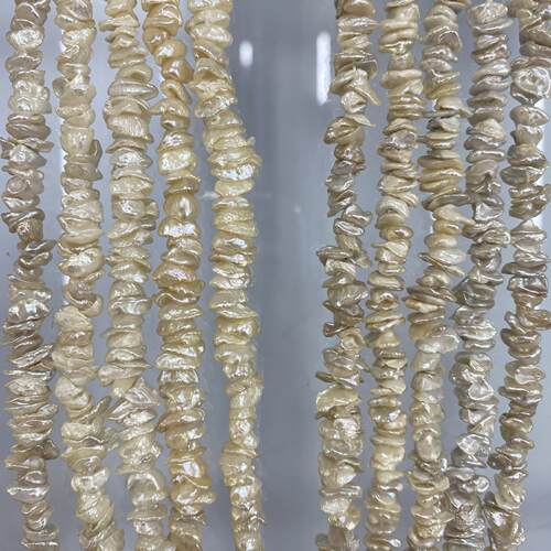 巴洛克不规则花瓣 约8mm叠打银灰蓝色再生珍珠 饰品配件淡水珍珠