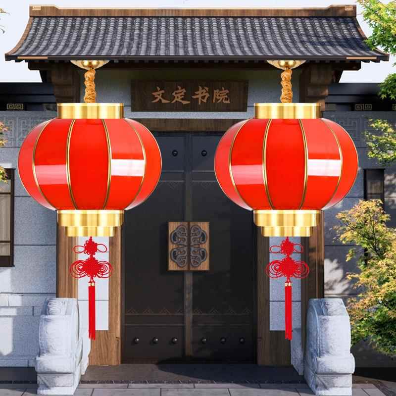 2025新款定制全铜结婚大红色吊灯中国风阳台大门口防水古风小灯笼