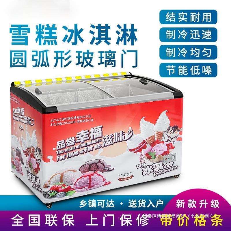 商用玻璃门冷冻柜冷柜冰柜冷藏冷冻展示两用卧式展示柜岛柜超