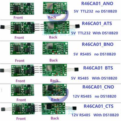 RS485 TTL DS18B20温度传感器MODBUS RTU串口远程采集模块PLC