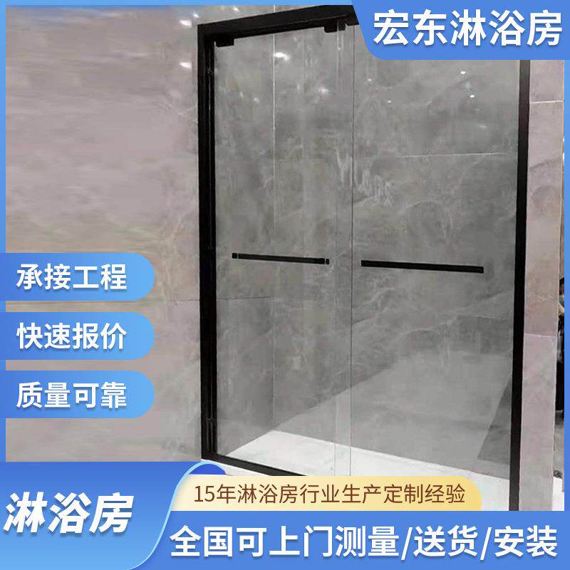 网红淋浴房隔断整体浴室钢化玻璃家用卫生间干湿分离推拉门一字型