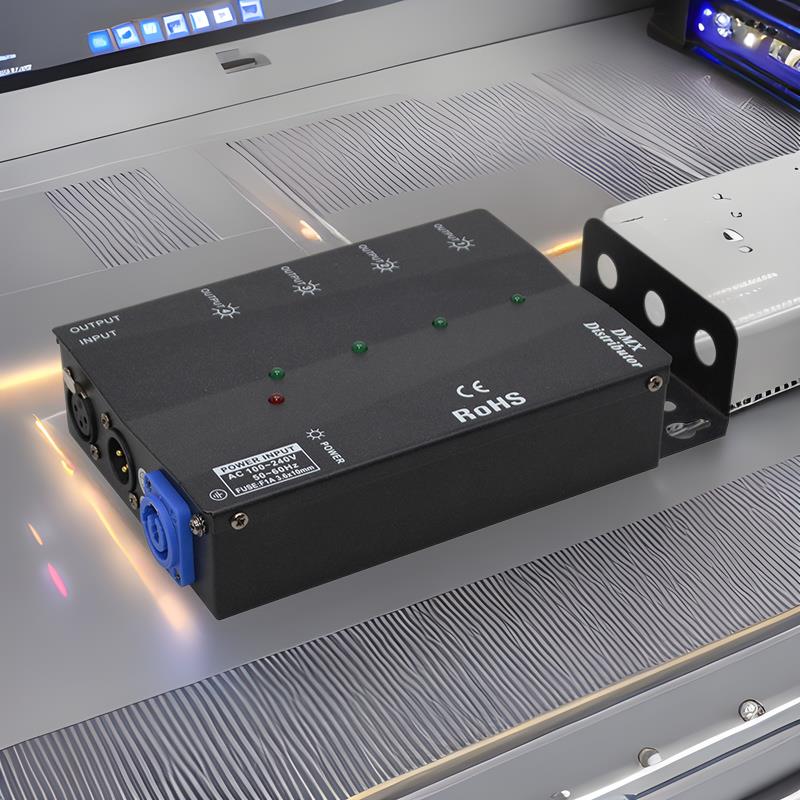 跨竟DMX512灯光放大器分配器婚庆舞台演出信号传输光电隔离扩大器