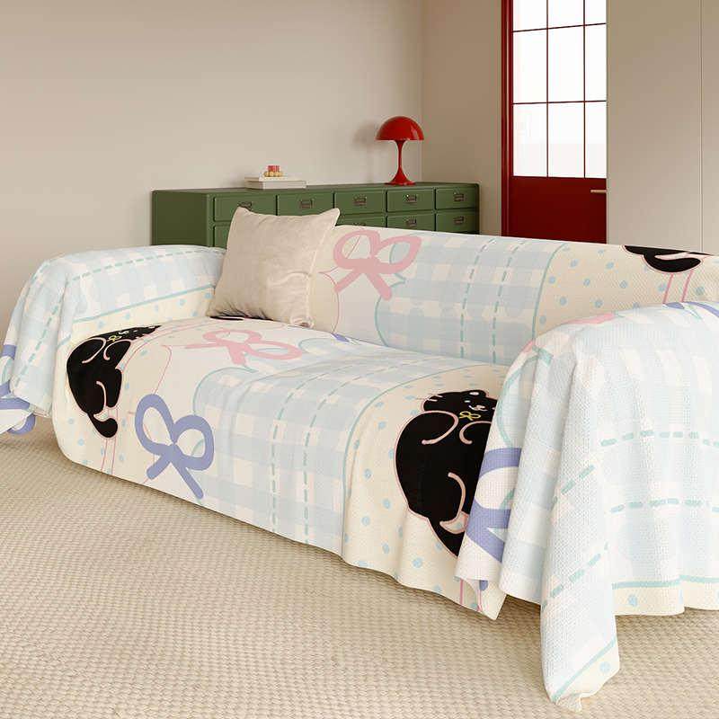 家用百搭客厅沙发巾全包全盖式防尘沙发套罩奶油风多巴胺盖布巾,居家布艺,沙发套,淘宝优惠券,粉丝福利购,淘宝优惠卷