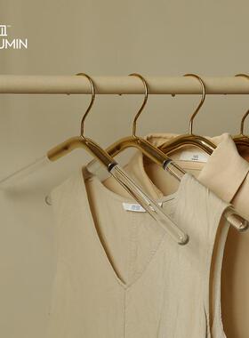 umin尤皿 创意不锈钢家用无痕衣架 服装店女防滑衣柜压克力衣架
