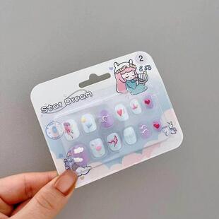Children Press on Nails* Fake Nails Tips for Kids Acry穿戴甲