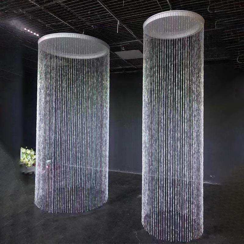 婚礼堂圆环流苏吊飞蝶线帘雪圆环挂件珠婚庆慕舞台QZL顶路引装饰